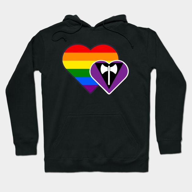 Lesbian Double Heart Hoodie by Blood Moon Design